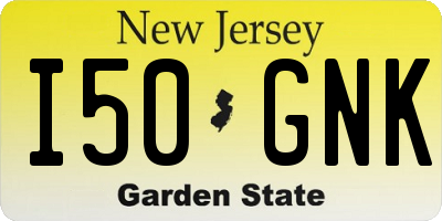 NJ license plate I50GNK