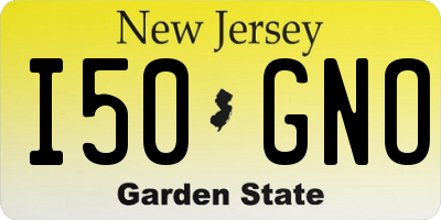 NJ license plate I50GNO