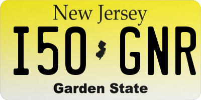 NJ license plate I50GNR