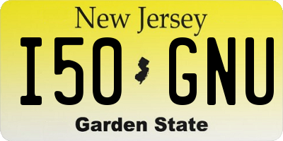 NJ license plate I50GNU