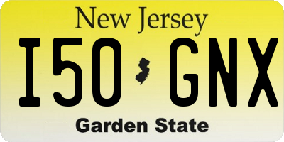 NJ license plate I50GNX