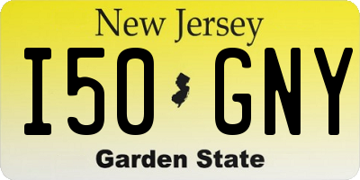 NJ license plate I50GNY