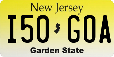 NJ license plate I50GOA