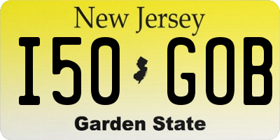 NJ license plate I50GOB