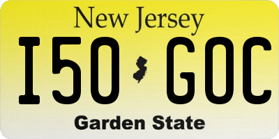 NJ license plate I50GOC
