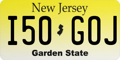 NJ license plate I50GOJ