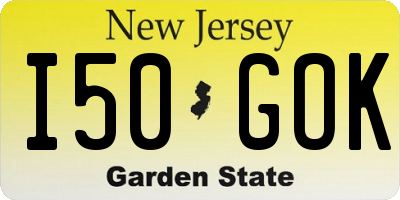 NJ license plate I50GOK