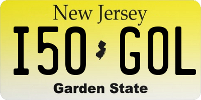 NJ license plate I50GOL