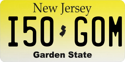 NJ license plate I50GOM