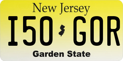 NJ license plate I50GOR