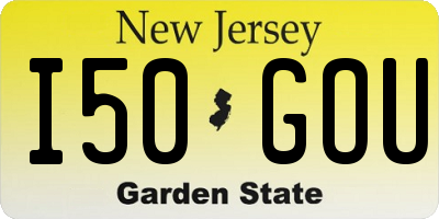 NJ license plate I50GOU