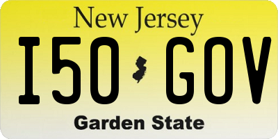 NJ license plate I50GOV