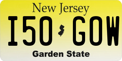 NJ license plate I50GOW