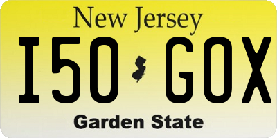 NJ license plate I50GOX