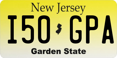 NJ license plate I50GPA