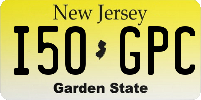 NJ license plate I50GPC