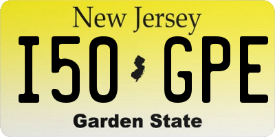 NJ license plate I50GPE