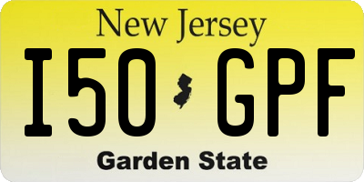 NJ license plate I50GPF