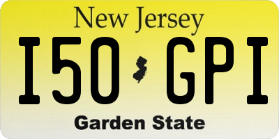 NJ license plate I50GPI