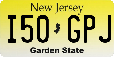NJ license plate I50GPJ