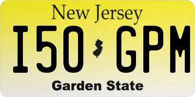 NJ license plate I50GPM