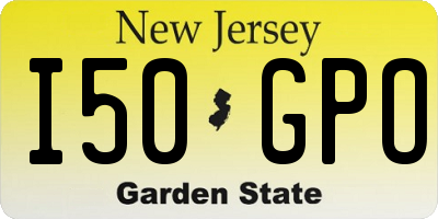 NJ license plate I50GPO