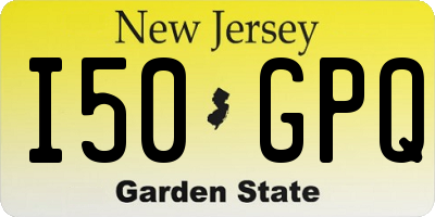 NJ license plate I50GPQ