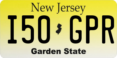 NJ license plate I50GPR