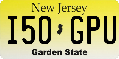 NJ license plate I50GPU
