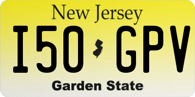 NJ license plate I50GPV