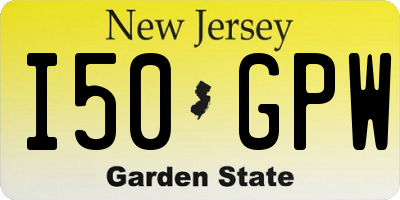 NJ license plate I50GPW