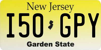 NJ license plate I50GPY