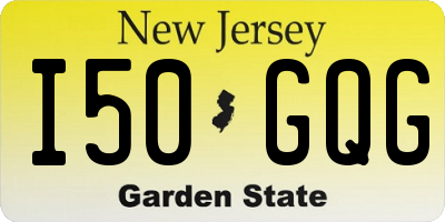 NJ license plate I50GQG