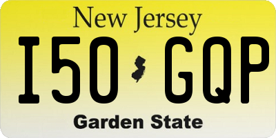 NJ license plate I50GQP