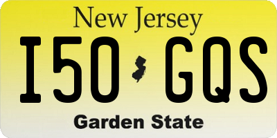 NJ license plate I50GQS