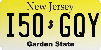 NJ license plate I50GQY