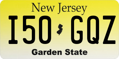 NJ license plate I50GQZ