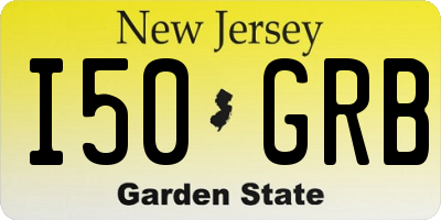 NJ license plate I50GRB