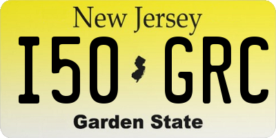 NJ license plate I50GRC