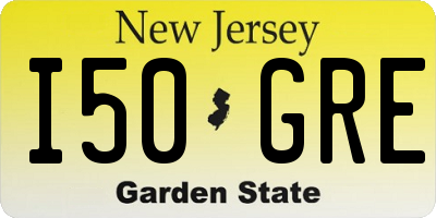NJ license plate I50GRE