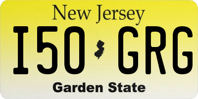 NJ license plate I50GRG