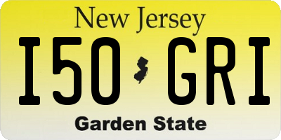 NJ license plate I50GRI
