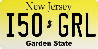 NJ license plate I50GRL
