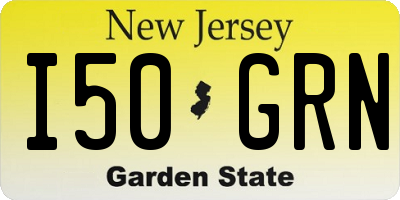 NJ license plate I50GRN
