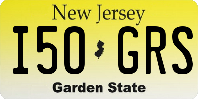 NJ license plate I50GRS