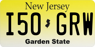 NJ license plate I50GRW