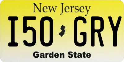 NJ license plate I50GRY