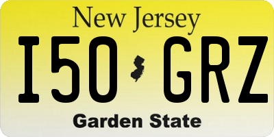 NJ license plate I50GRZ