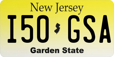 NJ license plate I50GSA