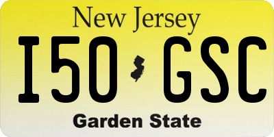 NJ license plate I50GSC